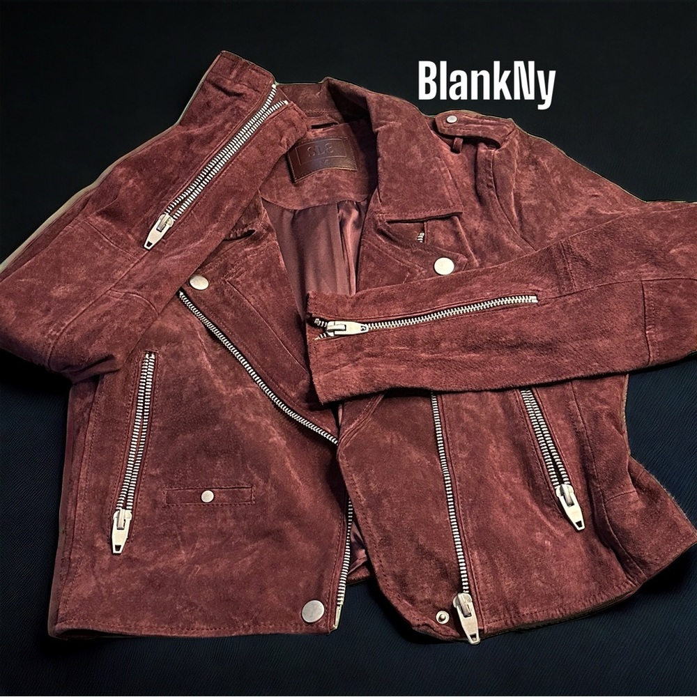 Blank Ny Leather Moto Jacket excellent condition